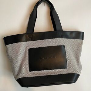 ALEXANDER WANG Black Canvas Leather Tote Bag large